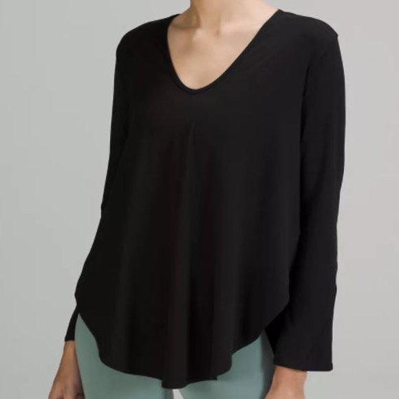 lululemon athletica Tops - lululemon Nulu Relaxed-Fit Yoga Long Sleeve Shirt black